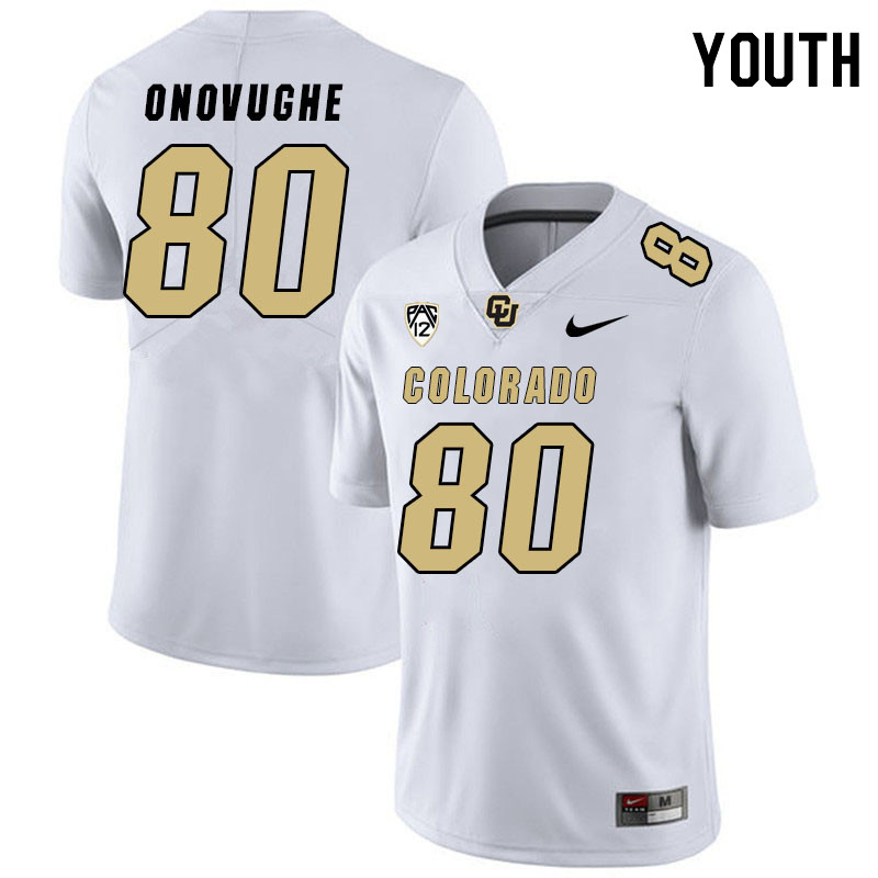 Youth #80 Jordan Onovughe Colorado Buffaloes College Football Jerseys Stitched Sale-White